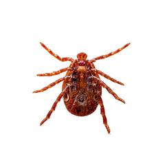 Encephalitis Virus or Lyme Borreliosis Disease or Monkey Fever Infectious Dermacentor Tick Arachnid Parasite Insect Macro Isolated on White