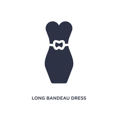 long bandeau dress icon on white background. Simple element illustration from clothes concept.