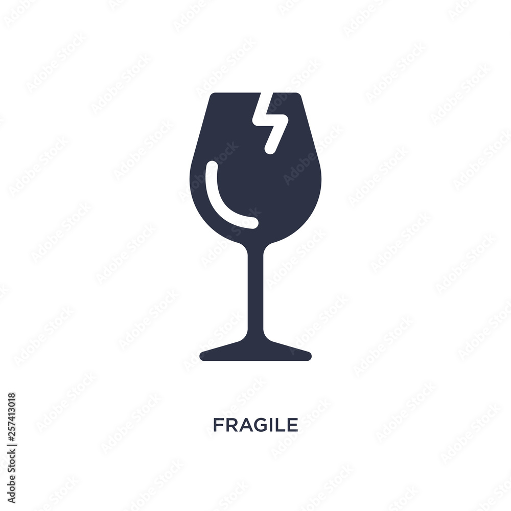 Aufkleber fragile icon on white background. simple element illustration from delivery and logistic concept.