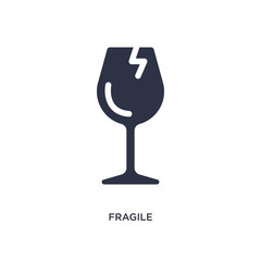 fragile icon on white background. Simple element illustration from delivery and logistic concept.