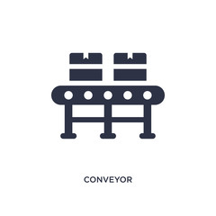 conveyor icon on white background. Simple element illustration from delivery and logistic concept.