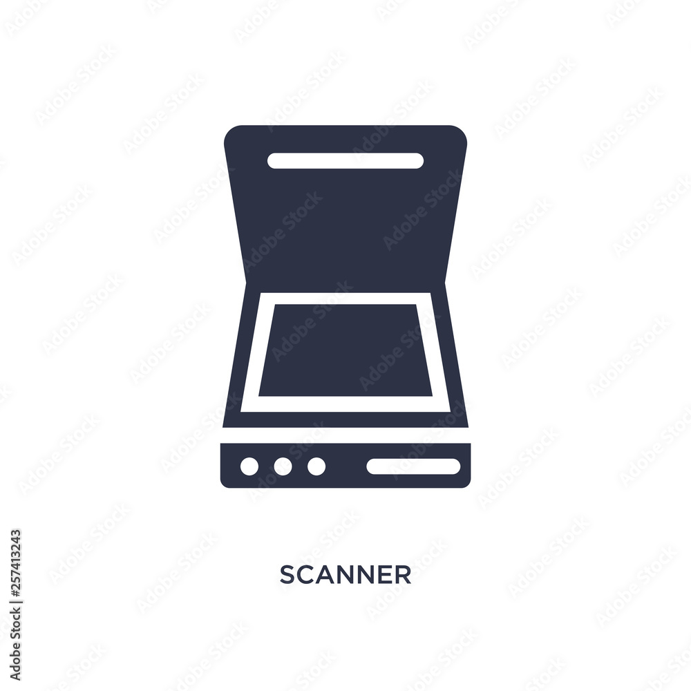 Poster scanner icon on white background. simple element illustration from delivery and logistic concept.