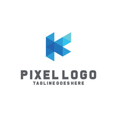 Pixel Logo / Technology Icon / Company Logo Vector / Modern Symbol Design Inspiration