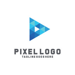 Naklejka premium Pixel Logo / Technology Icon / Company Logo Vector / Modern Symbol Design Inspiration