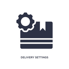 delivery settings icon on white background. Simple element illustration from delivery and logistics concept.