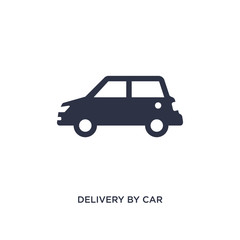 delivery by car icon on white background. Simple element illustration from delivery and logistics concept.