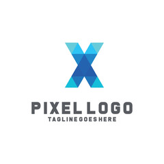 Pixel Logo / Technology Icon / Company Logo Vector / Modern Symbol Design Inspiration