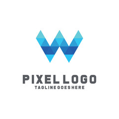 Pixel Logo / Technology Icon / Company Logo Vector / Modern Symbol Design Inspiration