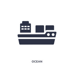 ocean transportation icon on white background. Simple element illustration from delivery and logistics concept.