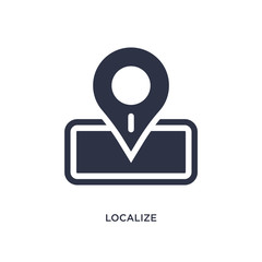 localize icon on white background. Simple element illustration from packing and delivery concept.