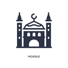 mosque icon on white background. Simple element illustration from desert concept.