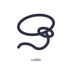 Obraz premium lasso icon on white background. Simple element illustration from desert concept.