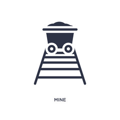 mine icon on white background. Simple element illustration from desert concept.
