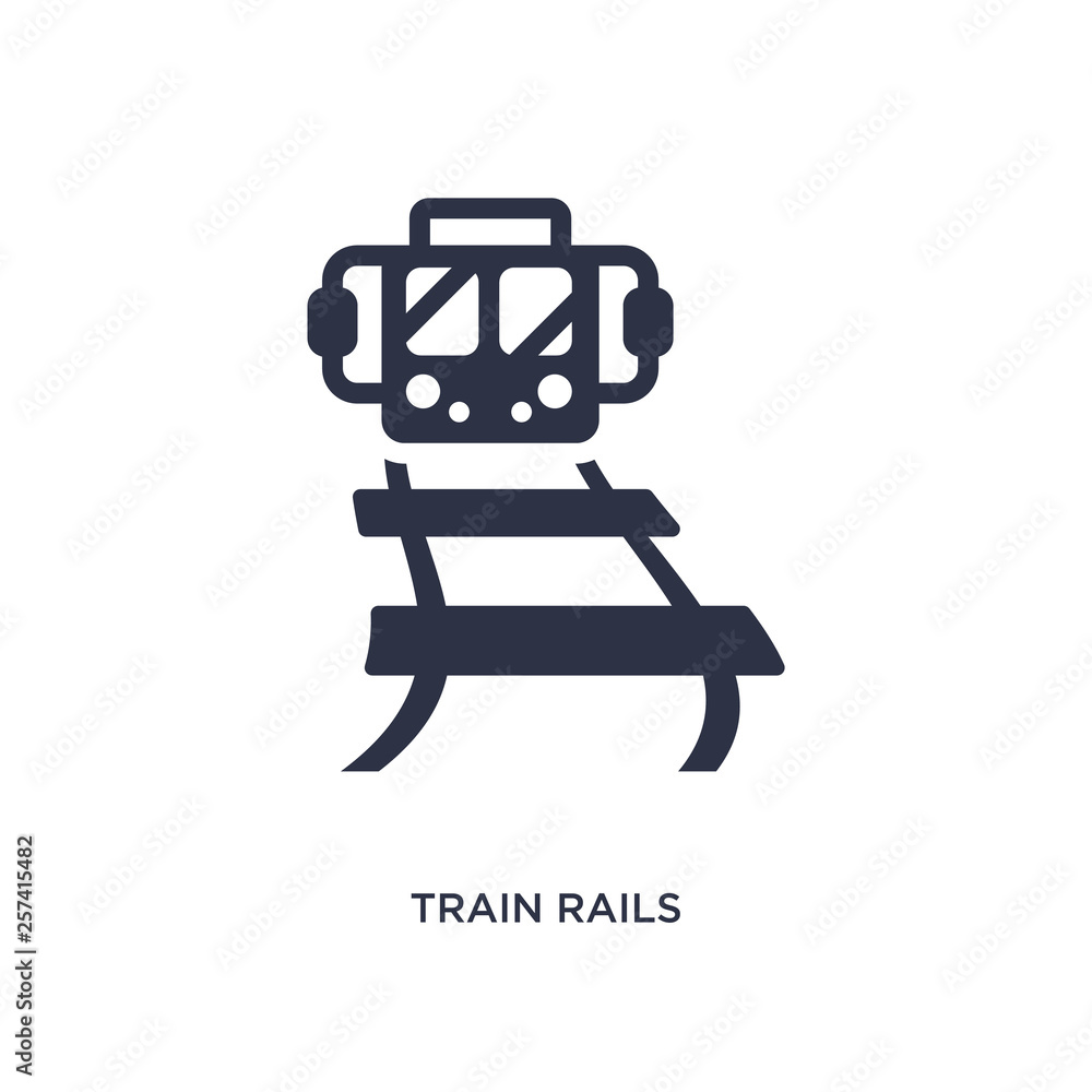 Poster train rails icon on white background. simple element illustration from desert concept.