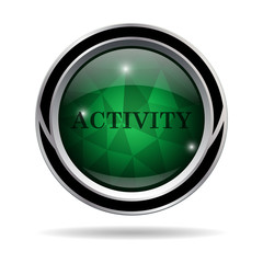 Activity icon. Round green button.