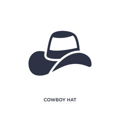cowboy hat icon on white background. Simple element illustration from wild west concept.