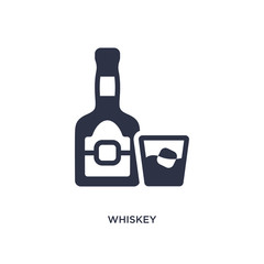 whiskey icon on white background. Simple element illustration from wild west concept.