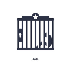 jail icon on white background. Simple element illustration from wild west concept.