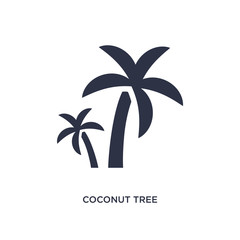 Obraz premium coconut tree icon on white background. Simple element illustration from ecology concept.