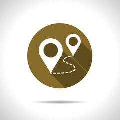 Obraz premium Route with pins illustration. Traveling vector icon