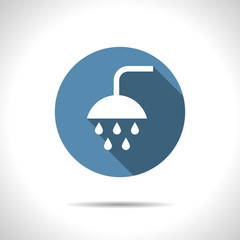 shower with dripping water illustration. Batroom vector icon