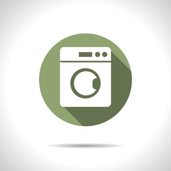 washing machine illustration. Laundry flat vector icon