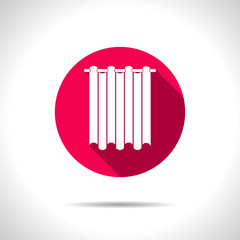 Curtain on window or bathroom illustration. Household flat vector icon.