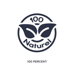 100 percent natural icon on white background. Simple element illustration from ecology concept.