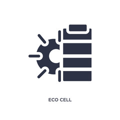 eco cell icon on white background. Simple element illustration from ecology concept.