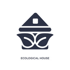ecological house icon on white background. Simple element illustration from ecology concept.