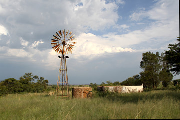 Wind mill on a Northwest farm in South Africa 