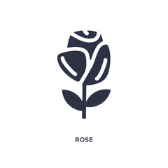 rose icon on white background. Simple element illustration from ecology concept.