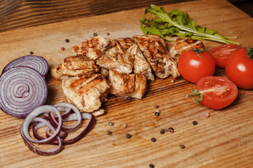 Delicious chicken meat with vegetables