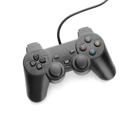 Modern game pad on white background