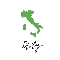 Italy map vector illustration with lettering on white background