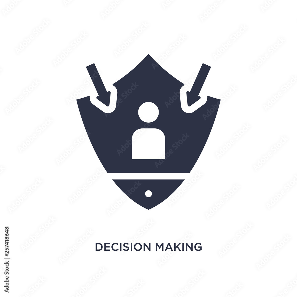 Aufkleber decision making icon on white background. simple element illustration from gdpr concept.