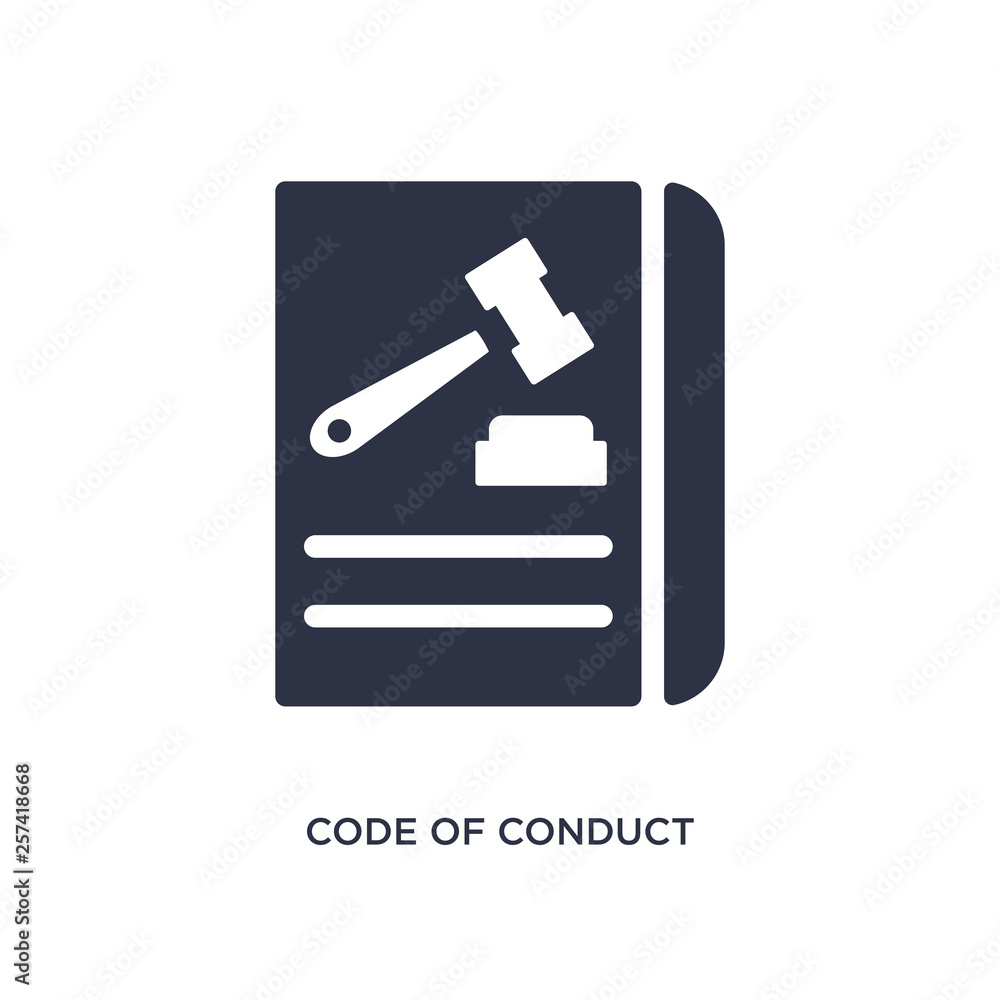 Aufkleber code of conduct icon on white background. simple element illustration from gdpr concept.