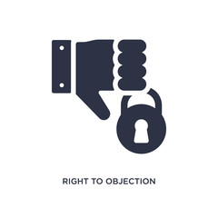 right to objection icon on white background. Simple element illustration from gdpr concept.
