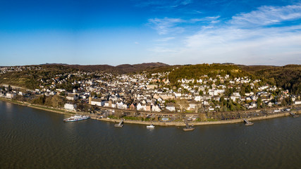 Fototapeta na wymiar The city of Linz am Rhein from above / Rhineland Palatinate, Germany