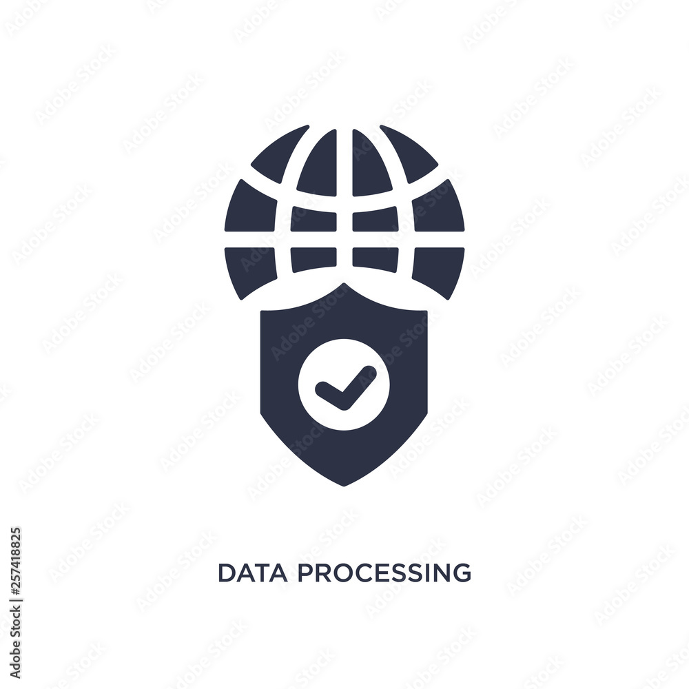 Poster data processing icon on white background. simple element illustration from gdpr concept.