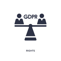 rights icon on white background. Simple element illustration from gdpr concept.