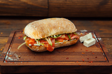 Ciabatta with salmon