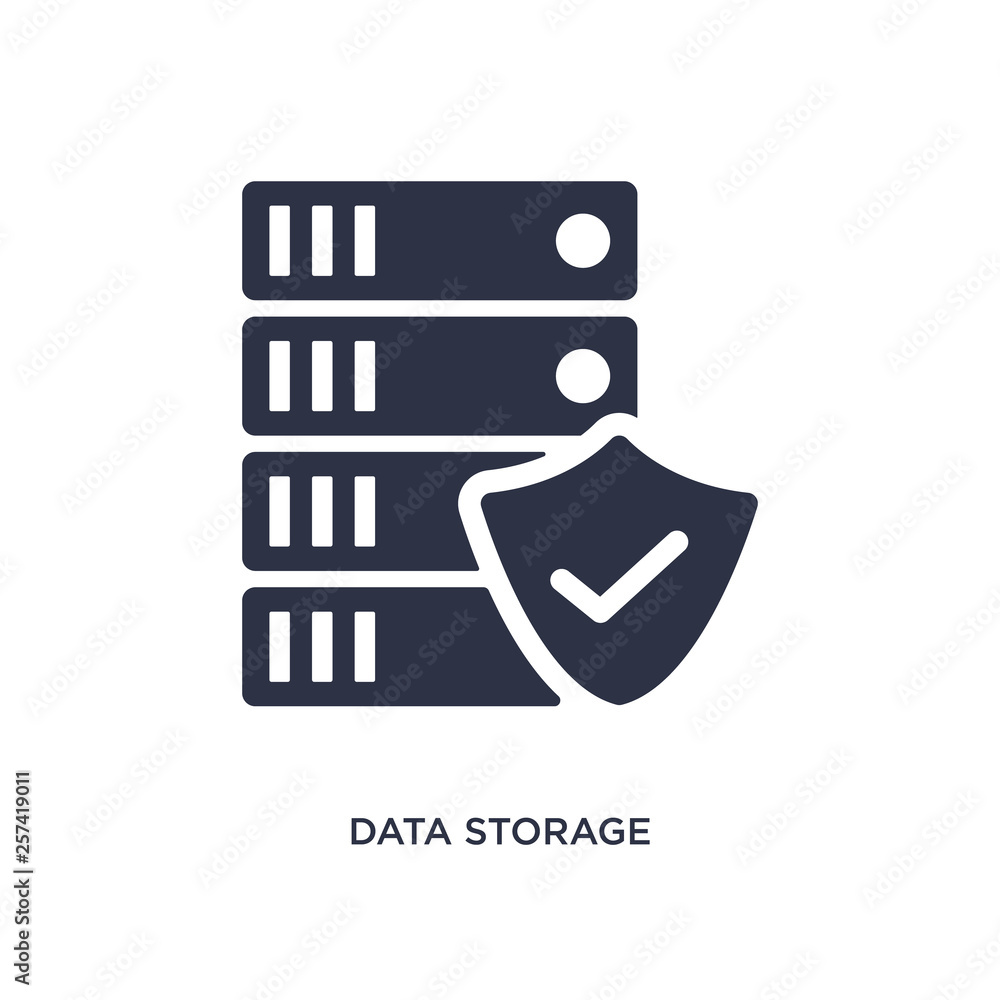 Poster data storage icon on white background. simple element illustration from gdpr concept.