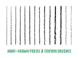 Hand-Drawn Crayon & Pastel Paint Brush Set for Sketch, Texture and Lettering
