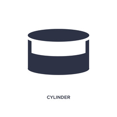 cylinder icon on white background. Simple element illustration from geometric figure concept.
