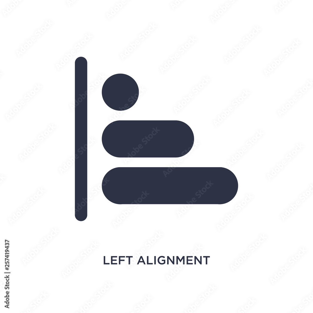 Poster left alignment icon on white background. simple element illustration from geometric figure concept.