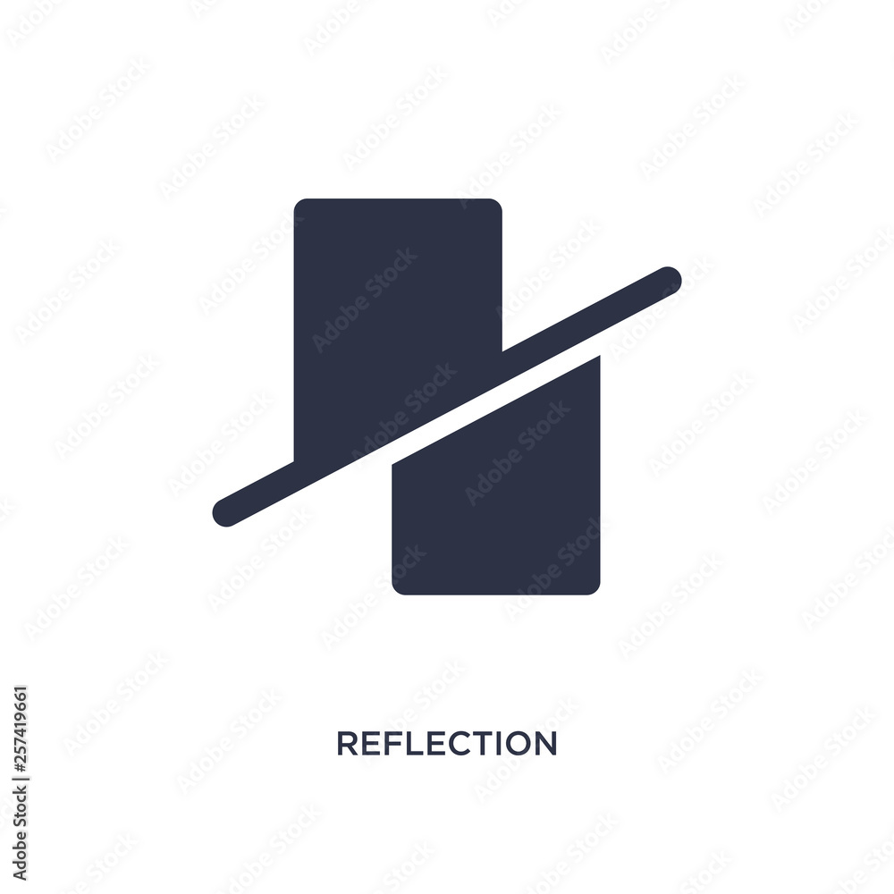 Poster reflection icon on white background. simple element illustration from geometry concept.