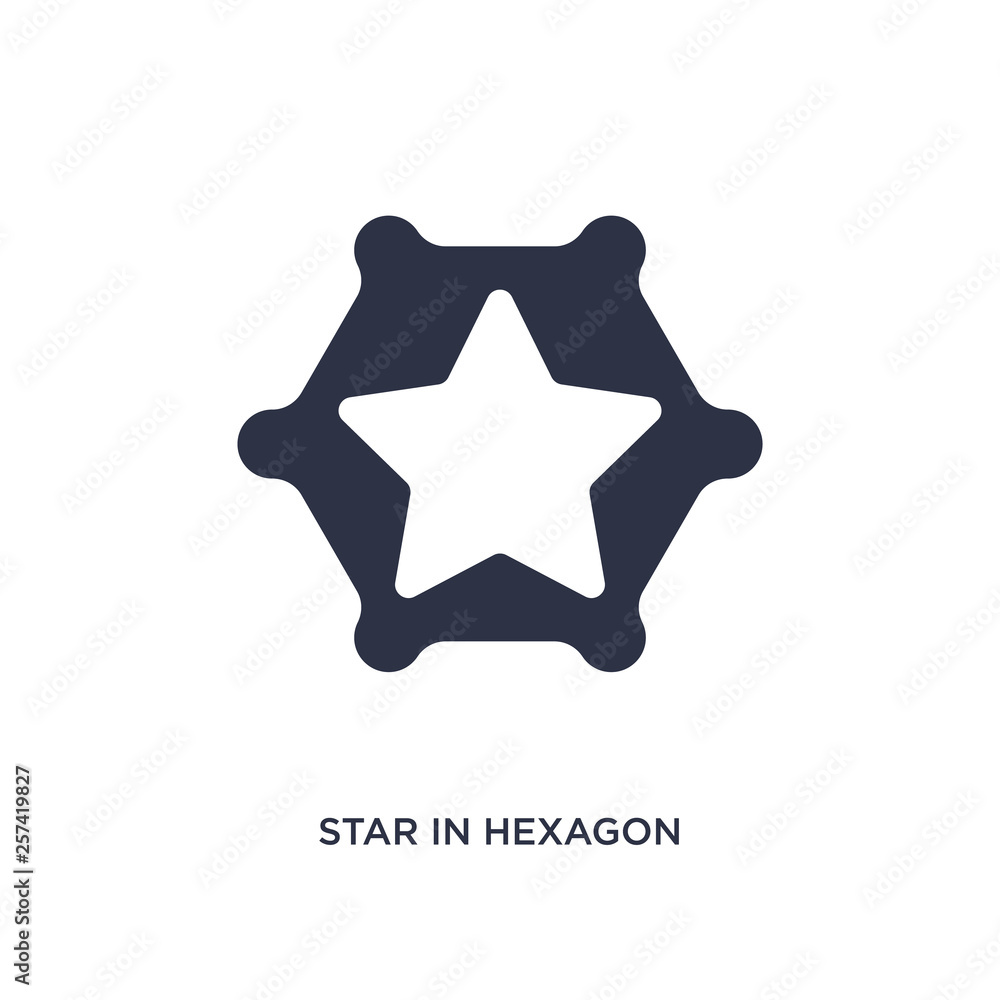Aufkleber star in hexagon of small triangles icon on white background. simple element illustration from geomet