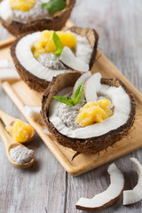 Coconut tropical chia seed pudding