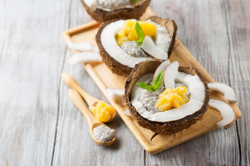 Coconut tropical chia seed pudding